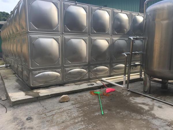 100噸不銹鋼水箱，深圳工地安裝完成|宏量水箱